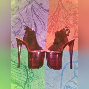 Hella Heels Pink Dollar Print Heels